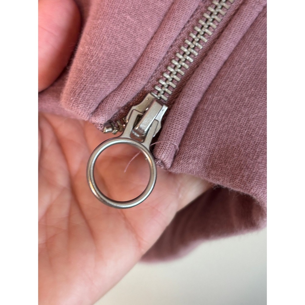 Athleta Mock Neck Side Zip Sweatshirt Mauve Womens Small Pullover Fleece Pockets - Picture 4 of 9